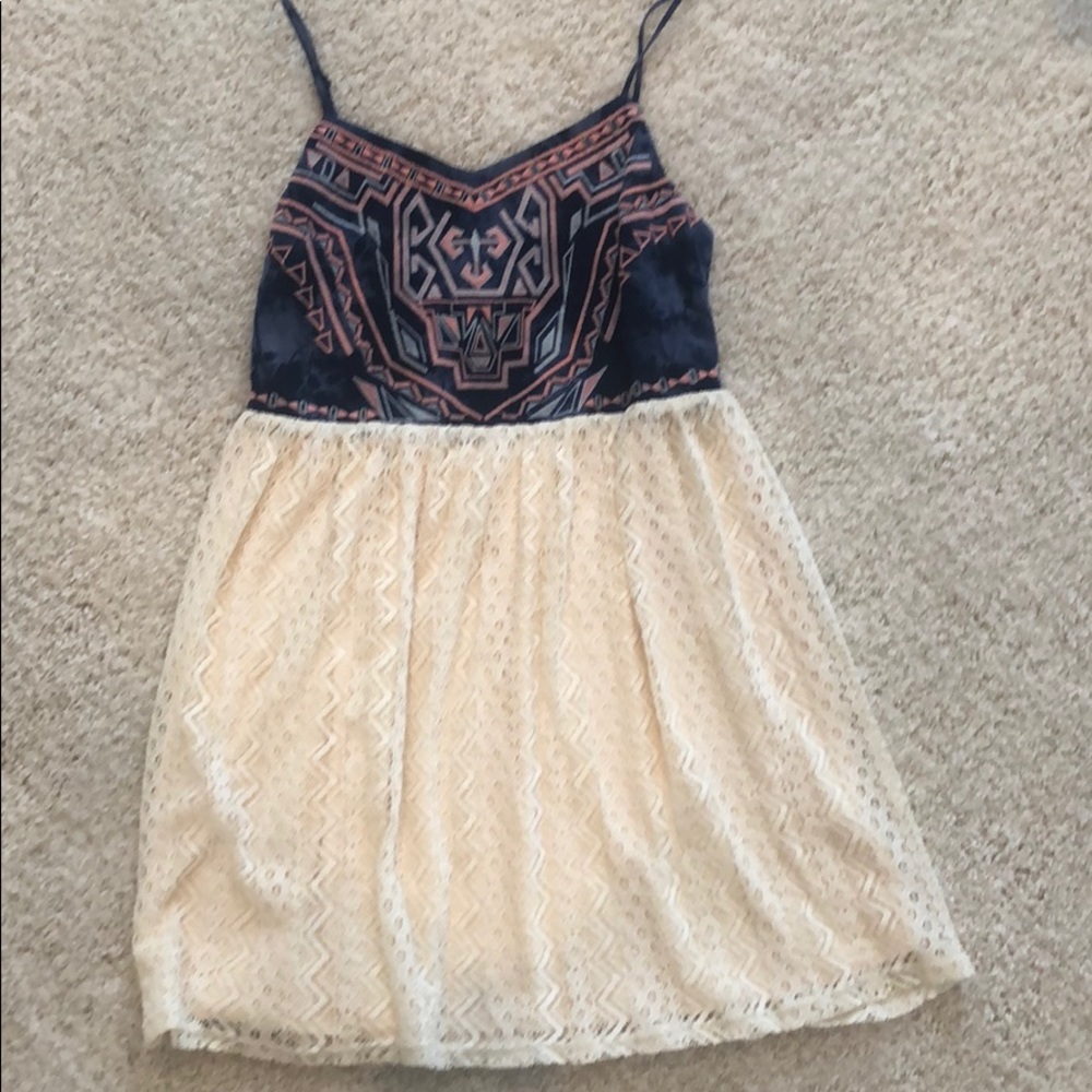 Denim embellished dress